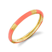 SLOANE STREET Coral Enamel Stackable Band